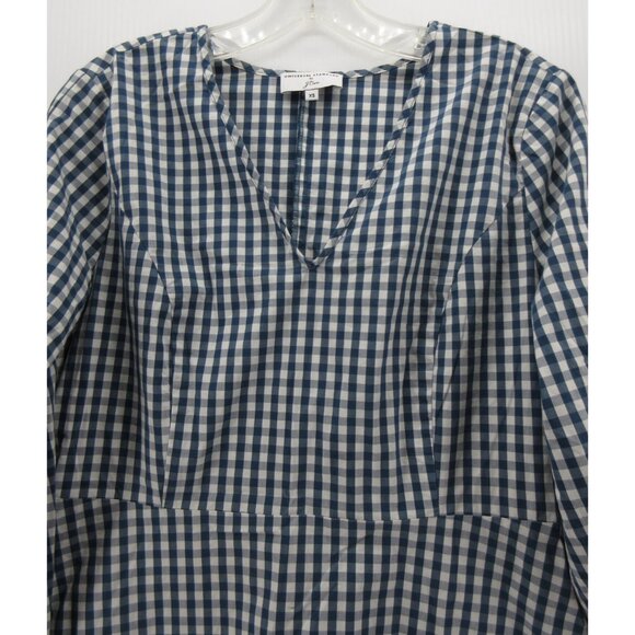 J crew Top XS Universal Standard Blouse Poplin Gingham Plaid Preppy * - Picture 2 of 11